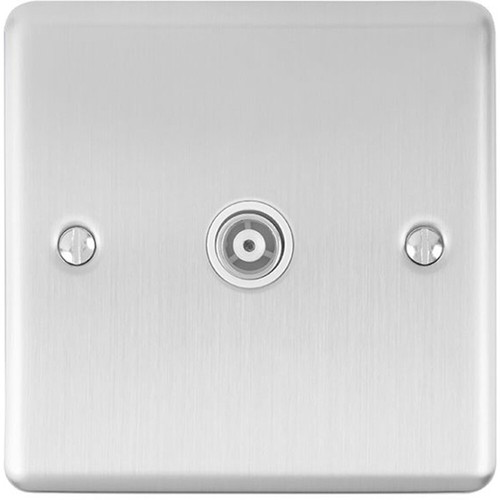 Satin steel single aerial - satin,