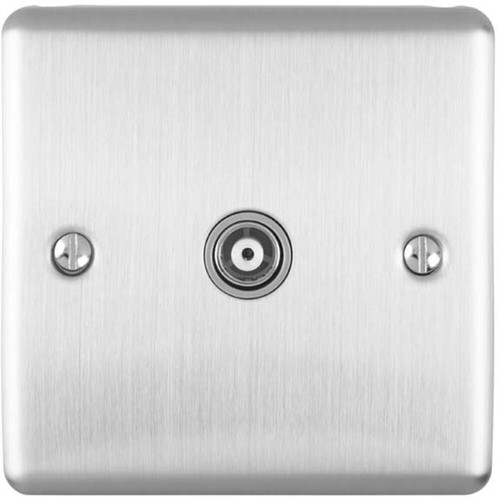 Satin steel single aerial - satin,
